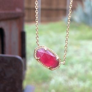 Kendra Scott ELISA Ruby Red Gold Necklace